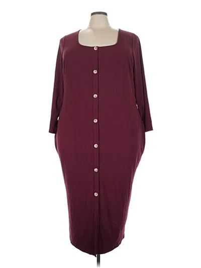 Pre-owned Lane Bryant Casual Dress In Burgundy
