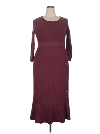 Pre-owned Lane Bryant Casual Dress In Burgundy