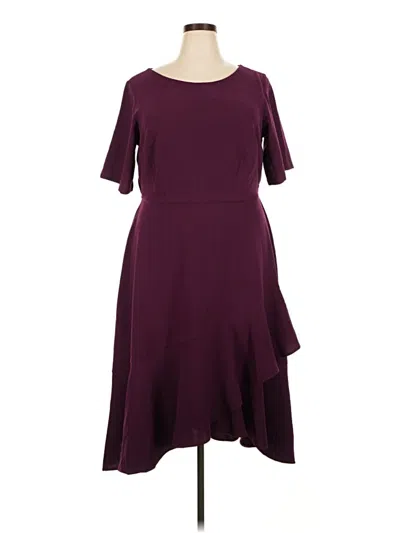 Pre-owned Lane Bryant Casual Dress In Burgundy