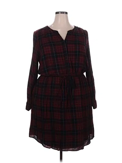 Pre-owned Lane Bryant Casual Dress In Burgundy