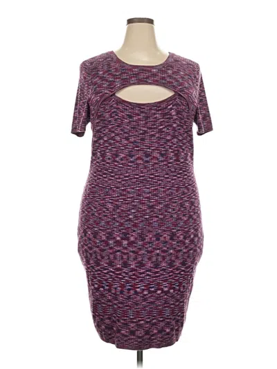 Pre-owned Lane Bryant Casual Dress In Burgundy