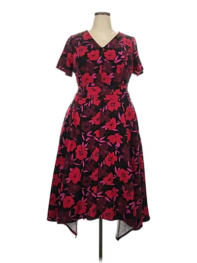 Pre-owned Lane Bryant Casual Dress In Burgundy