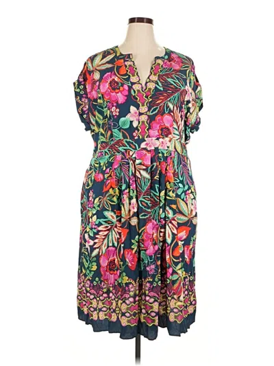 Pre-owned Lane Bryant Casual Dress In Green