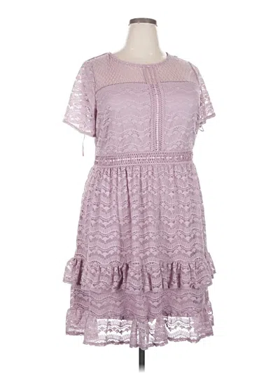 Pre-owned Lane Bryant Casual Dress In Purple