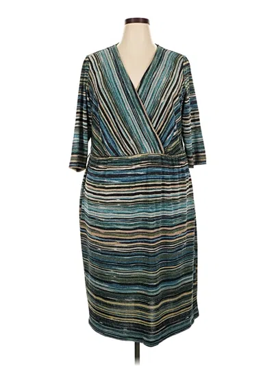 Pre-owned Lane Bryant Casual Dress In Teal
