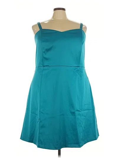 Pre-owned Lane Bryant Casual Dress In Teal