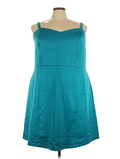 Pre-owned Lane Bryant Casual Dress In Teal