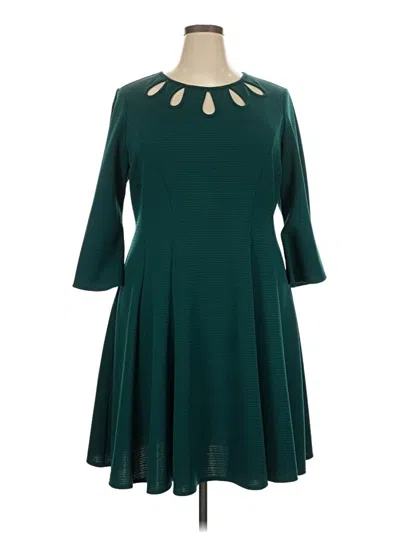 Pre-owned Lane Bryant Casual Dress In Teal