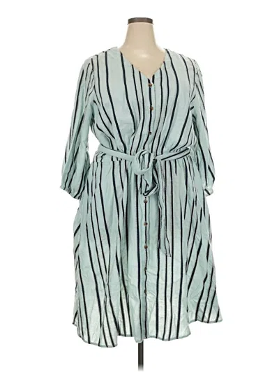 Pre-owned Lane Bryant Casual Dress In Teal