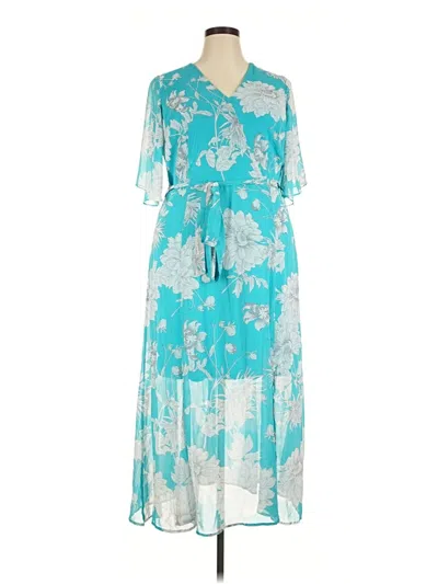 Pre-owned Lane Bryant Casual Dress In Teal