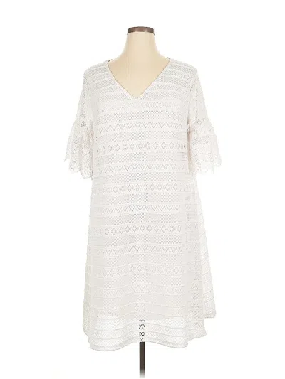 Pre-owned Lane Bryant Casual Dress In White