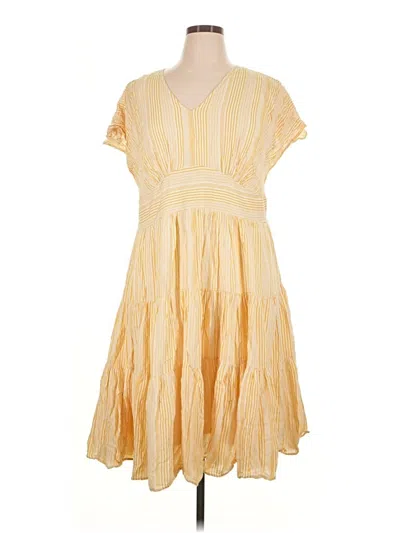 Pre-owned Lane Bryant Casual Dress In Yellow
