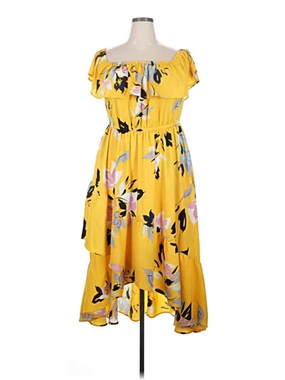 Pre-owned Lane Bryant Casual Dress In Yellow