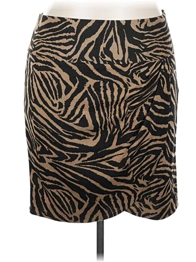 Pre-owned Lane Bryant Casual Skirt In Brown