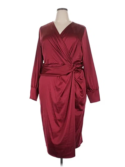 Pre-owned Lane Bryant Cocktail Dress In Burgundy