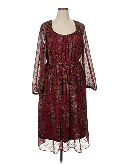 Pre-owned Lane Bryant Cocktail Dress In Burgundy