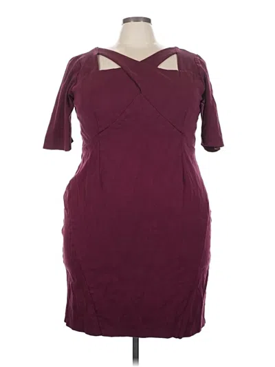 Pre-owned Lane Bryant Cocktail Dress In Burgundy