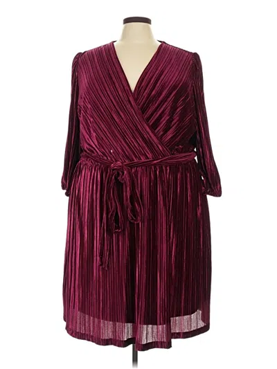 Pre-owned Lane Bryant Cocktail Dress In Burgundy