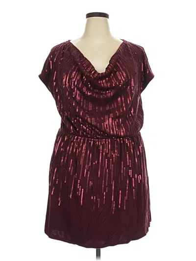 Pre-owned Lane Bryant Cocktail Dress In Burgundy