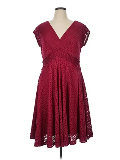 Pre-owned Lane Bryant Cocktail Dress In Burgundy
