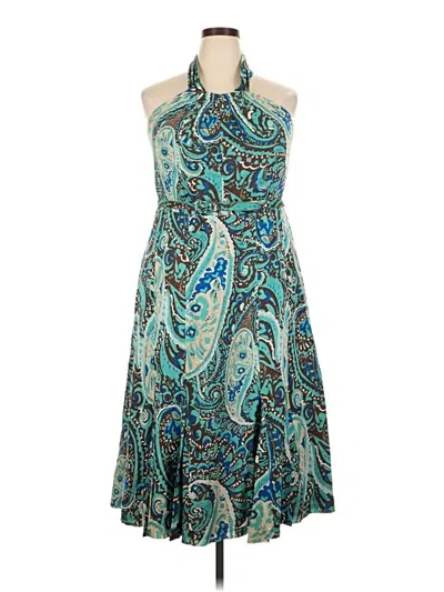 Pre-owned Lane Bryant Cocktail Dress In Teal