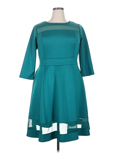 Pre-owned Lane Bryant Cocktail Dress In Teal