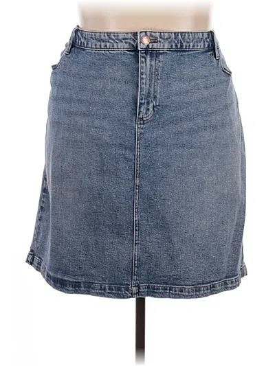 Pre-owned Lane Bryant Denim Skirt In Blue