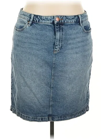 Pre-owned Lane Bryant Denim Skirt In Blue