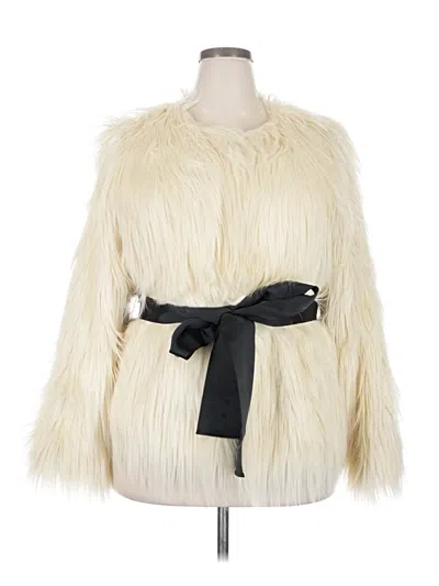 Pre-owned Lane Bryant Faux Fur Jacket In White
