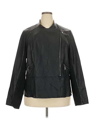 Pre-owned Lane Bryant Faux Leather Jacket In Black
