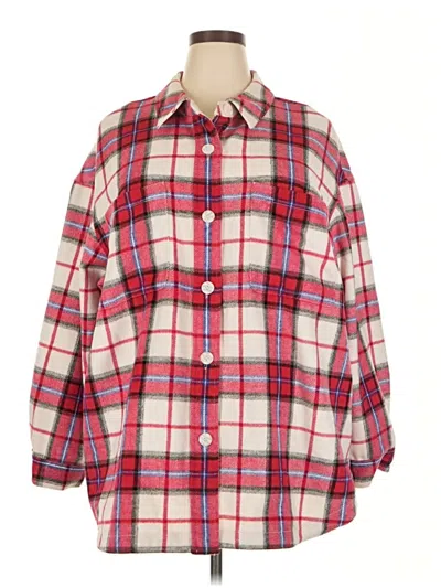 Pre-owned Lane Bryant Fleece Jacket In Red