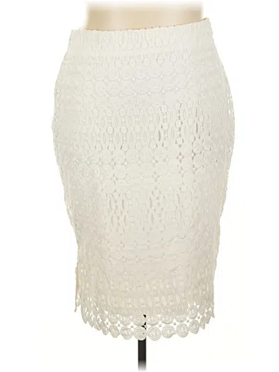 Pre-owned Lane Bryant Formal Skirt In White