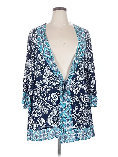 Pre-owned Lane Bryant Kimono In Blue