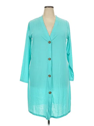 Pre-owned Lane Bryant Kimono In Teal