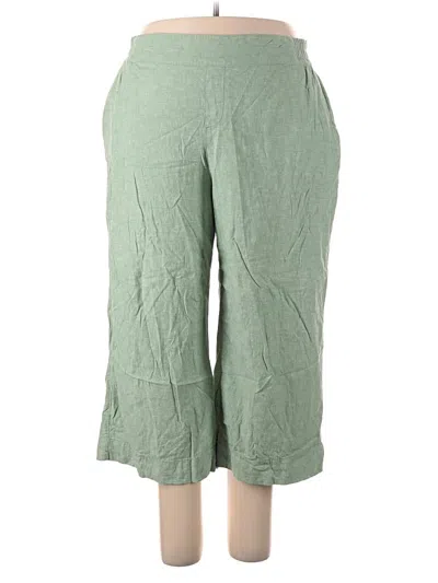 Pre-owned Lane Bryant Linen Pants In Green
