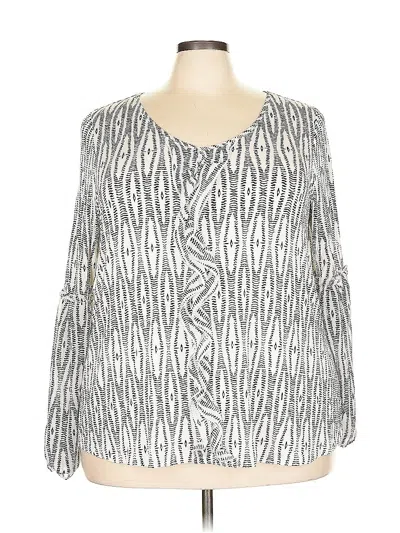 Pre-owned Lane Bryant Long Sleeve Blouse In Black