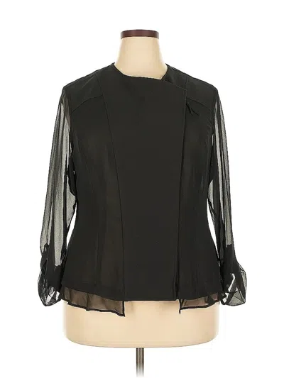 Pre-owned Lane Bryant Long Sleeve Blouse In Black