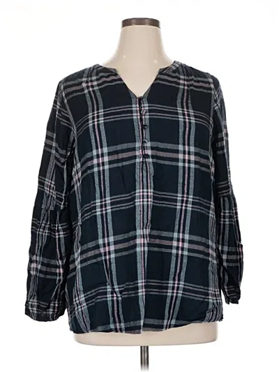 Pre-owned Lane Bryant Long Sleeve Blouse In Black