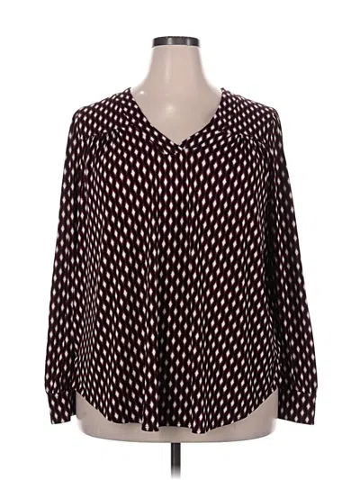Pre-owned Lane Bryant Long Sleeve Blouse In Black