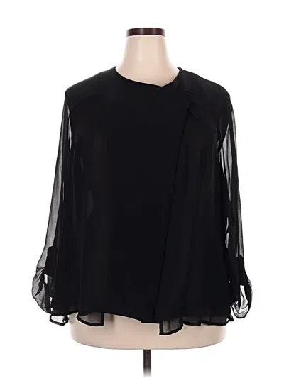 Pre-owned Lane Bryant Long Sleeve Blouse In Black