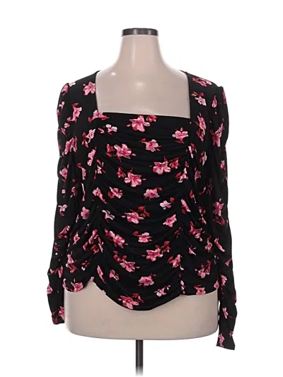 Pre-owned Lane Bryant Long Sleeve Blouse In Black