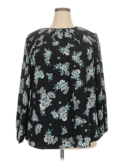 Pre-owned Lane Bryant Long Sleeve Blouse In Black