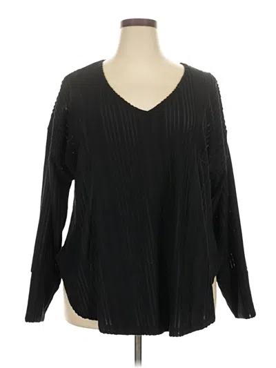 Lane Bryant Long Sleeve Blouse In Black