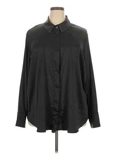 Pre-owned Lane Bryant Long Sleeve Blouse In Black