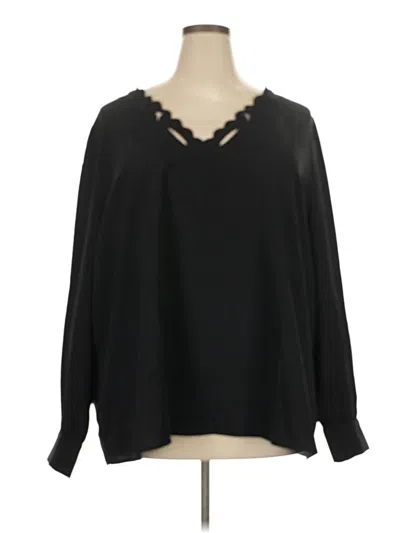 Lane Bryant Long Sleeve Blouse In Black