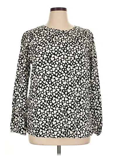 Pre-owned Lane Bryant Long Sleeve Blouse In Black
