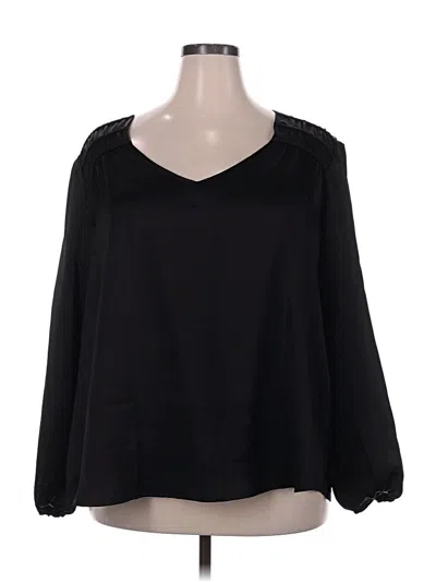 Lane Bryant Long Sleeve Blouse In Black
