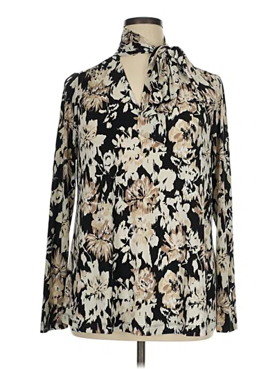 Pre-owned Lane Bryant Long Sleeve Blouse In Black