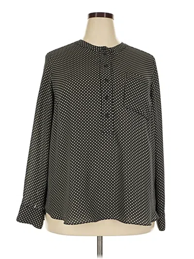 Pre-owned Lane Bryant Long Sleeve Blouse In Black