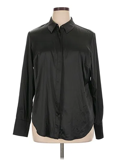 Pre-owned Lane Bryant Long Sleeve Blouse In Black